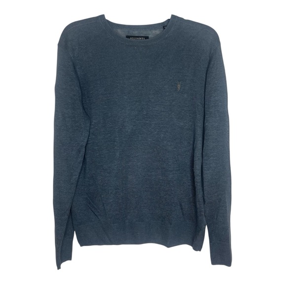 ALL SAINTS Men's Blue 100% Linen Opus Crew Neck Sweater - Size XS - Picture 1 of 8